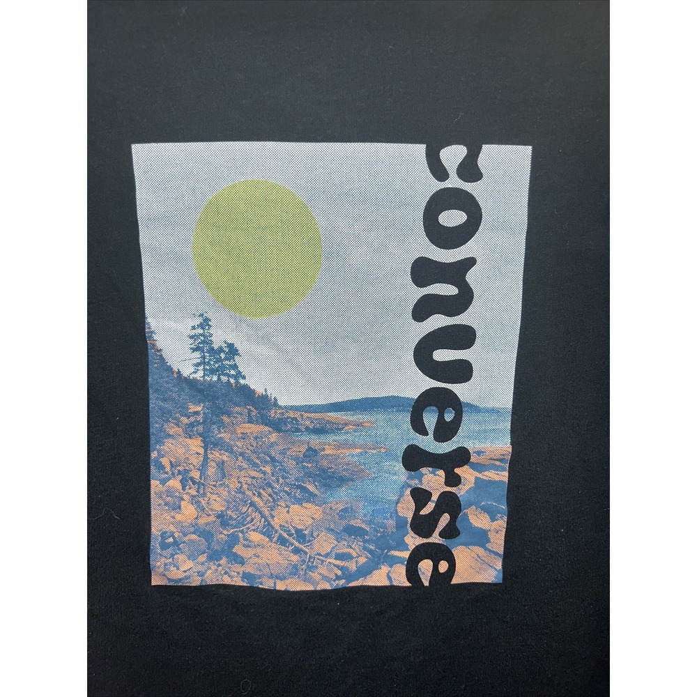 Converse Shirt Men's Medium Black Short Sleeve T Shirt - Picture 2 of 4